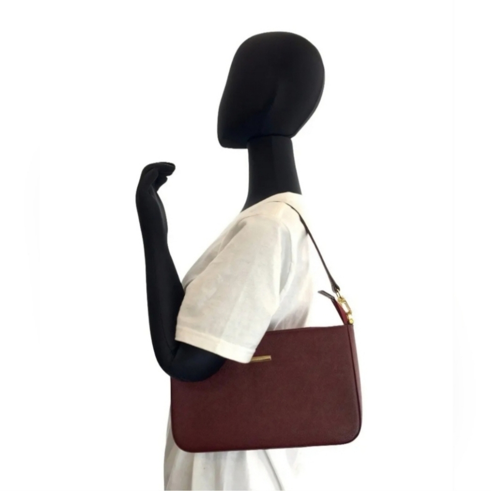 Burberry Leather Baguette Bag In Burgandy-COA Included-EUC - Picture 14 of 16